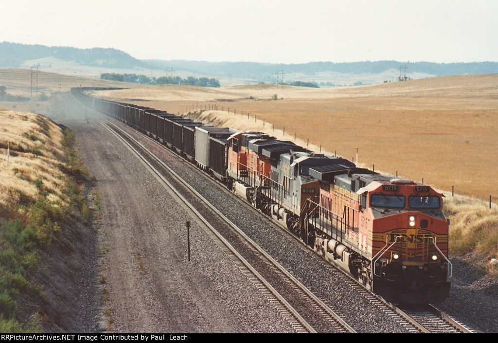 Westbound empties drift down the hill